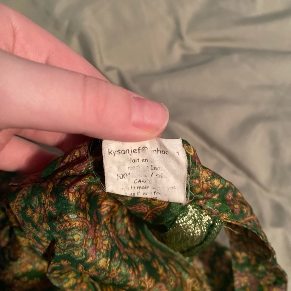 Reversible Wrap up patchwork skirt handmade XL hippie silk - Picture 3 of 4